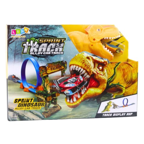 Zestaw Samochodowy Tor Katapulta Wyrzutnia Dinozaur