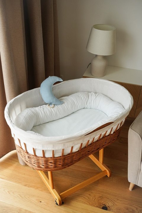 Hi Little One zestaw akcesoriów do kosza Mojżesza liner + materac + prześcieradło GREEN HUNTER