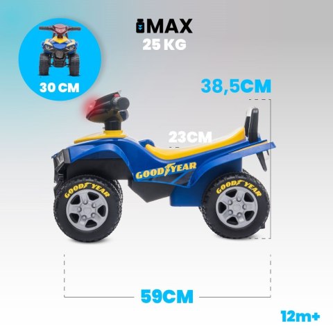 Jeździk pchacz chodzik na roczek dla dzieci Quad Good Year niebieski