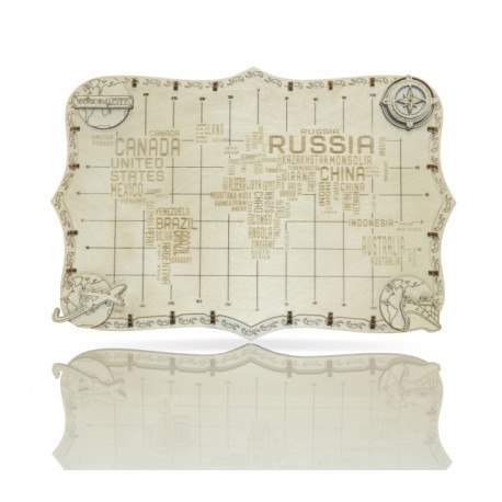 Drewniane puzzle 3d wooden.city - ekspedycyjna mapa świata - napisy WOODEN CITY