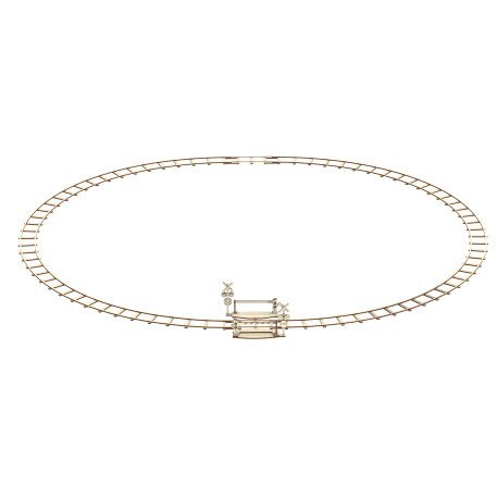 Drewniane puzzle mechaniczne 3d wooden.city - okrągłe tory + WOODEN CITY