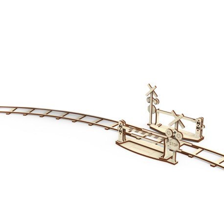 Drewniane puzzle mechaniczne 3d wooden.city - okrągłe tory + WOODEN CITY