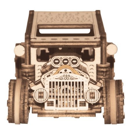 Drewniane puzzle mechaniczne 3d wooden.city - samochód hot rod WOODEN CITY
