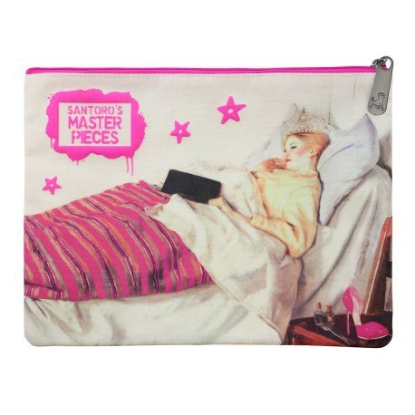 Duża płaska kosmetyczka, saszetka - masterpieces - too glam SANTORO LONDON