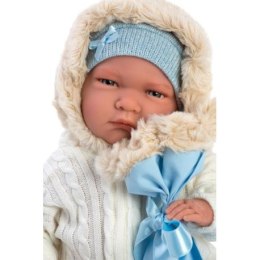 Hiszpańska lalka bobas chłopiec 40cm z fotelikiem - płaczący LLORENS