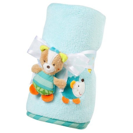 Kocyk z maskotką, lisek, z kolekcji: śpiący las FEHN