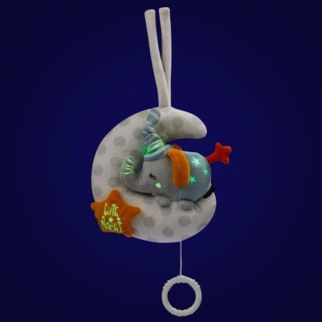 Maskotka świecąca w ciemności, z pozytywką, słoń FEHN