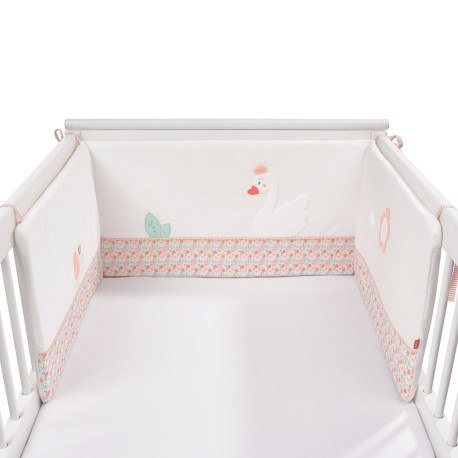 Ochraniacz do łóżeczka, łabędź, z kolekcji: jezioro łabędzie FEHN