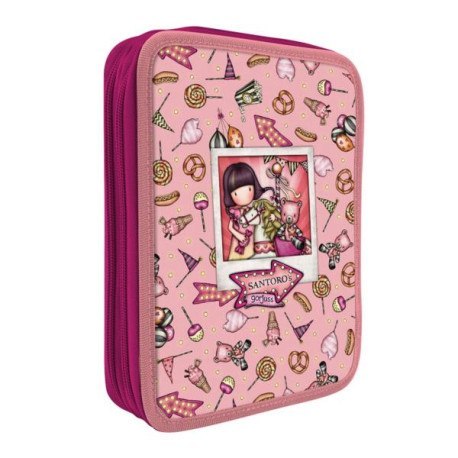 Podwójny piórnik z wyposażeniem - gorjuss - carousel SANTORO LONDON