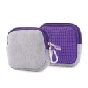 Saszetka na suwak, kosmetyczka, pixie crew, szara, fioletowy panel PIXIE