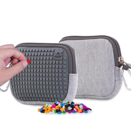 Saszetka na suwak, kosmetyczka, pixie crew, szara, szary panel PIXIE