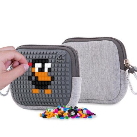 Saszetka na suwak, kosmetyczka, pixie crew, szara, szary panel PIXIE