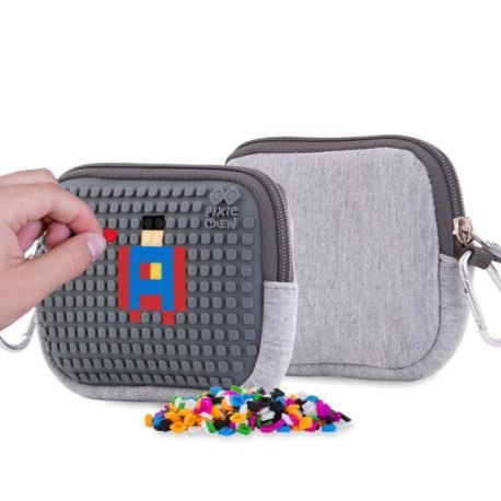 Saszetka na suwak, kosmetyczka, pixie crew, szara, szary panel PIXIE