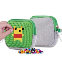 Saszetka na suwak, kosmetyczka, pixie crew, szara, zielony panel PIXIE
