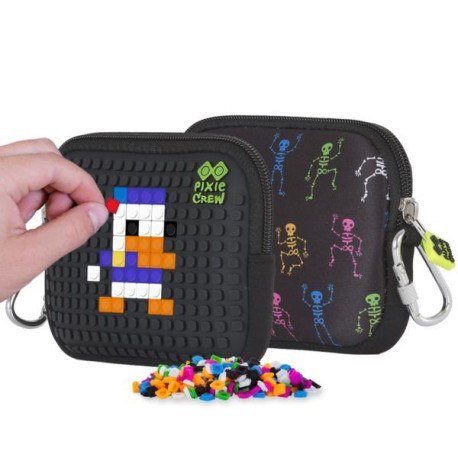 Saszetka na suwak, kosmetyczka, pixie crew, szkielety, czarny panel PIXIE