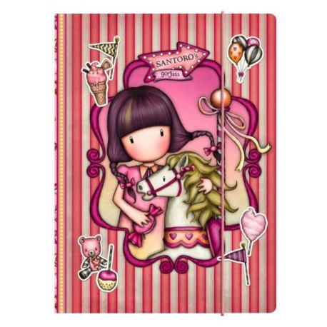 Teczka zamykana na gumkę - gorjuss - fairground - carousel SANTORO LONDON