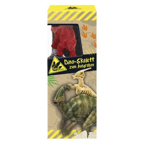 Wykopaliska, szkielet oraz figurka dinozaura, zest MOSES