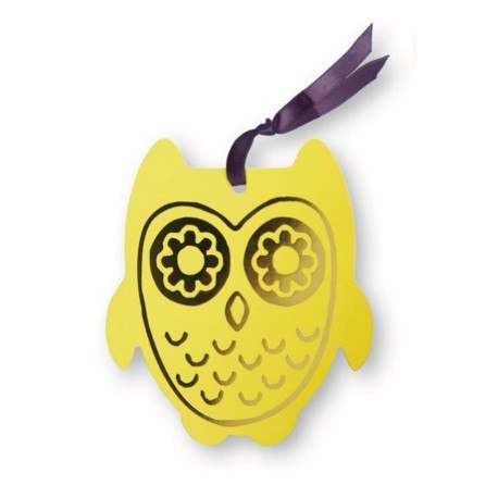 Zakładka do książek ze wstążką - sowa żółta MOSES