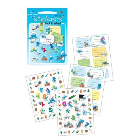Zestaw naklejek 110 szt., szkoła - smerfy, barbo toys BARBO TOYS