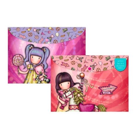 Zestaw teczek a4 - gorjuss - fairground - carousel / first prize SANTORO LONDON