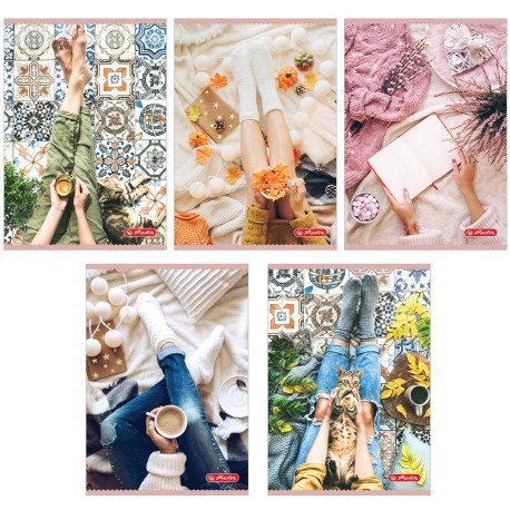 Zeszyt w linie a5 60 kartek - flat lay HERLITZ