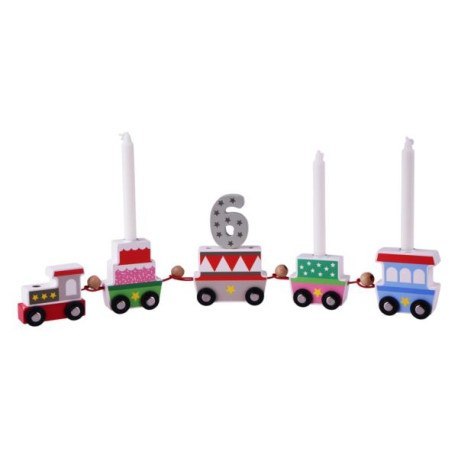 Drewniany pociąg, urodziny, zestaw 18 el. BARBO TOYS