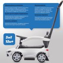 Jeździk pchacz chodzik dla dziecka Mercedes C-Class z popychaczem i podnóżkiem biały