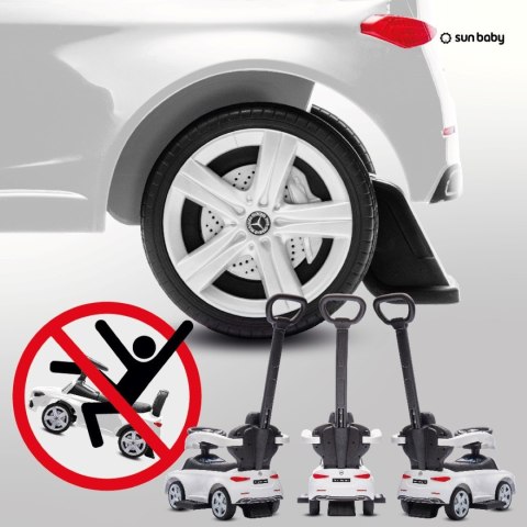 Jeździk pchacz chodzik dla dziecka Mercedes C-Class z popychaczem i podnóżkiem biały