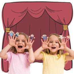 Pacynki palczatki pluszowe kukiełki na palce rodzinka teatrzyk zestaw 6 sztuk