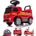 Pojazd jeździk dla dziecka na roczek, pchacz Mercedes Antos straż pożarna dźwięki czerwony