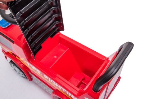 Pojazd jeździk dla dziecka na roczek, pchacz Mercedes Antos straż pożarna dźwięki czerwony