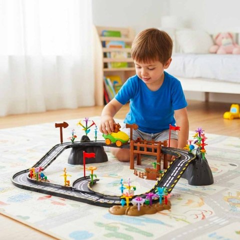 Tor wyścigowy samochodowy magnetyczny 1 pojazd świecący 153 elementy