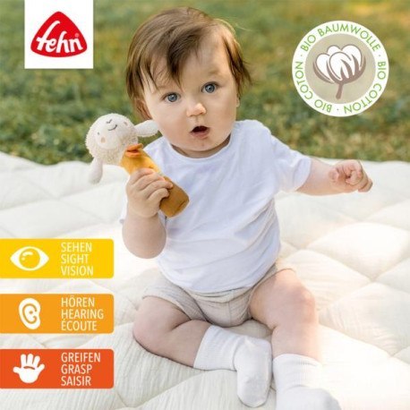 Zabawka do rączki z grzechotką, owieczka z FEHN