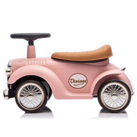 Jeździk RETRO, chodzik, pchacz - pudrowy róż