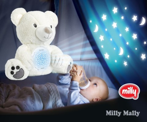 MILLY MALLY Zabawka pluszowa z projektorem Milly Bear White