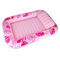 Materac dmuchany do pływania, leżak do opalania z poduszką różowy