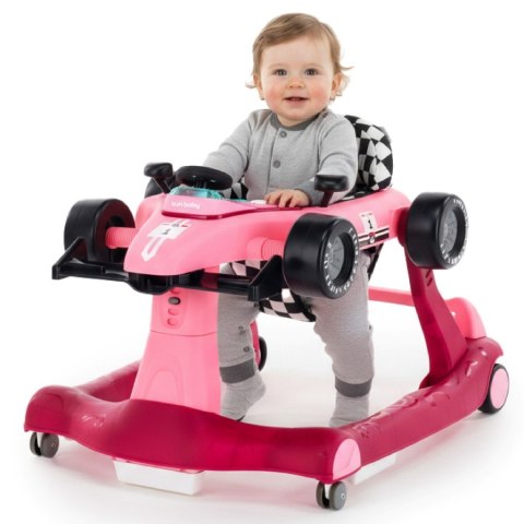 Chodzik, jeździk, pchacz WYŚCIGÓWKA FORMUŁA 1, 3w1 - różowy
