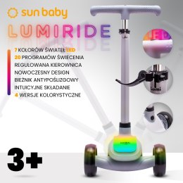 Hulajnoga trójkołowa balansowa platforma LUMIRIDE LED 7 kolorów / 20 programów - szary