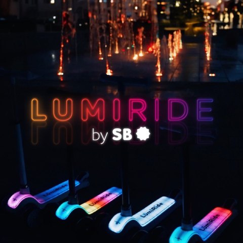 Hulajnoga trójkołowa balansowa platforma LUMIRIDE LED 7 kolorów / 20 programów - szary