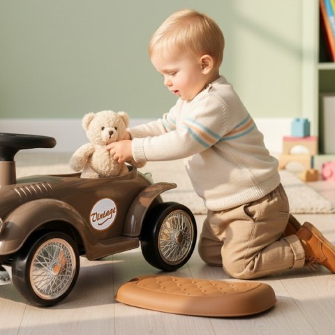 Jeździk RETRO, chodzik, pchacz - brązowy