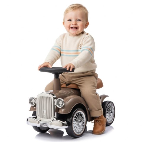 Jeździk RETRO, chodzik, pchacz - brązowy