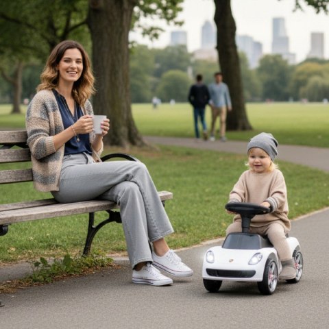 Jeździk pchacz chodzik dla dziecka Porsche Carrera GT biały