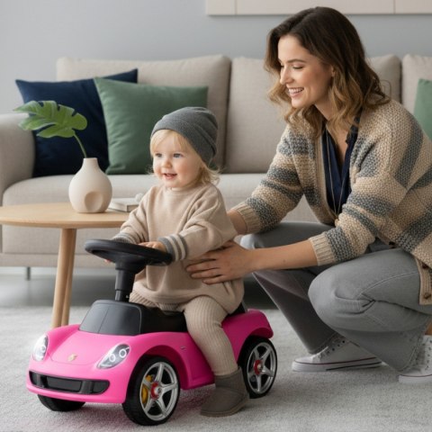 Jeździk pchacz chodzik dla dziecka Porsche Carrera GT różowy