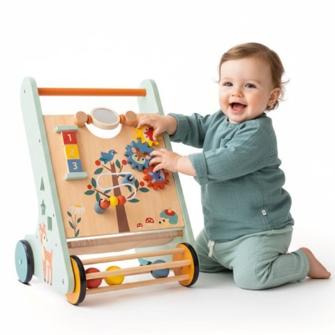 Pchacz jeździk dla dziecka drewniany chodzik interaktywny GIGANT XXL 48 cm