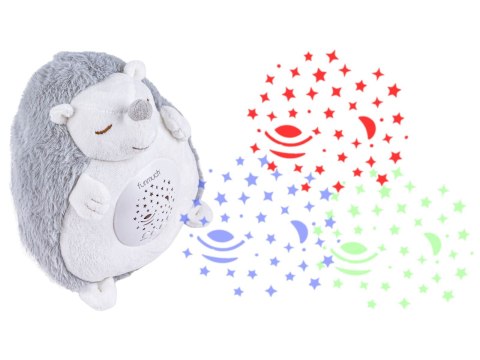 Pluszowy Jeż Jeżyk PROJEKTOR Maskotka Emituje Biały Szum Usypiacz Pomaga Zasnąć Zabawka Dla Dzieci