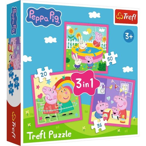 TREFL 34873 Puzzle 3w1 Peppa i przyjaciele