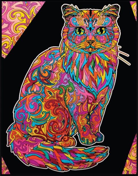 Kolorowanka Welwetowa A4 Kot Długowłosy