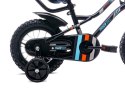 Rower 12 cali Tiger Bike z pchaczem - czarny & pomarańczow & turkusowy