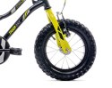 Rower 12 cali Tiger Bike z pchaczem - czarny & żółty & szary