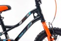 Rower 14 cali Tiger Bike z pchaczem - czarny & pomarańczowy & turkusowy